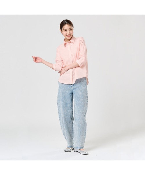TOKYO SHIRTS(トウキョウシャツ)の「【Pitta Re:)】ふわっとガーゼシャツ 七分袖 綿100% レディースカジュアルシャツ(シャツ/ブラウス・レディース・オレンジ・LL/M/S/L)」の6枚目の写真