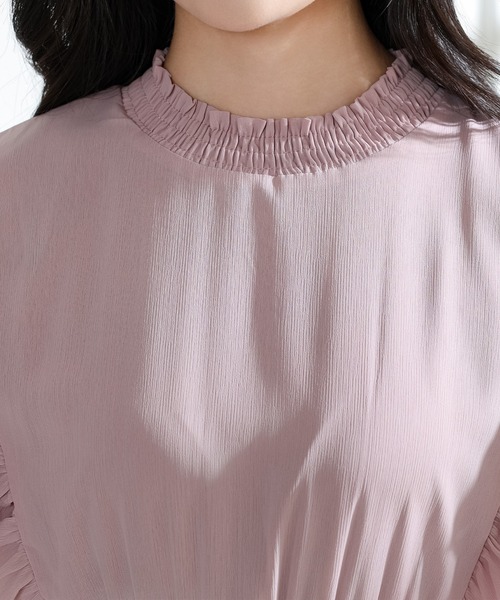 Lace Ladies（レースレディース）の「肩フリル プリーツ キャンディスリーブ ロング ワンピース（ワンピース・レディース・ネイビー/ベージュ/ピンク/ブラック・S/FREE）」の21枚目の写真
