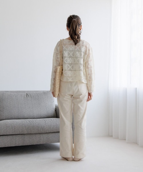 Blumarine - BLUMARINE(ブルマリン) カーディガン サイズl38 レディース - アイボリー×シルバー×白 長袖/レース/フラワー(花) マリンブルームカーディガン（カーディガン/ボレロ）｜flower