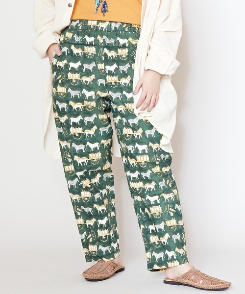 チャイハネ(チャイハネ)の「【チャイハネ】ブロックプリント シルトレパンツ(その他パンツ・レディース・ベージュ/カーキ/イエロー/ブルー・FREE)」の3枚目の写真