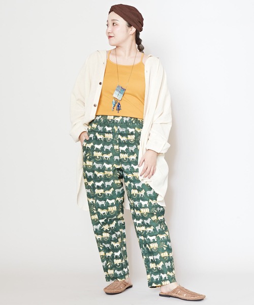 チャイハネ(チャイハネ)の「【チャイハネ】ブロックプリント シルトレパンツ(その他パンツ・レディース・ベージュ/カーキ/イエロー/ブルー・FREE)」の7枚目の写真