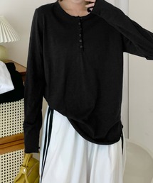 ヘンリーネック長袖Tシャツ