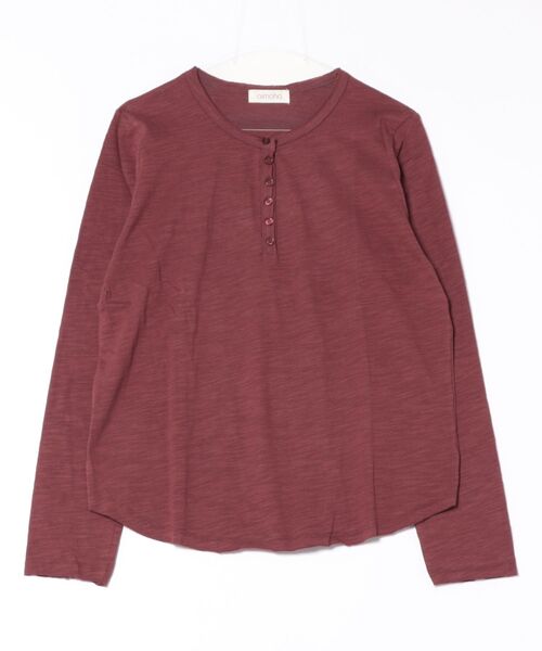aimoha(アイモハ)の「ヘンリーネック長袖Tシャツ(Tシャツ/カットソー・レディース・ネイビー/ホワイト/ブラック/ワインレッド・MEDIUM/LARGE)」の22枚目の写真