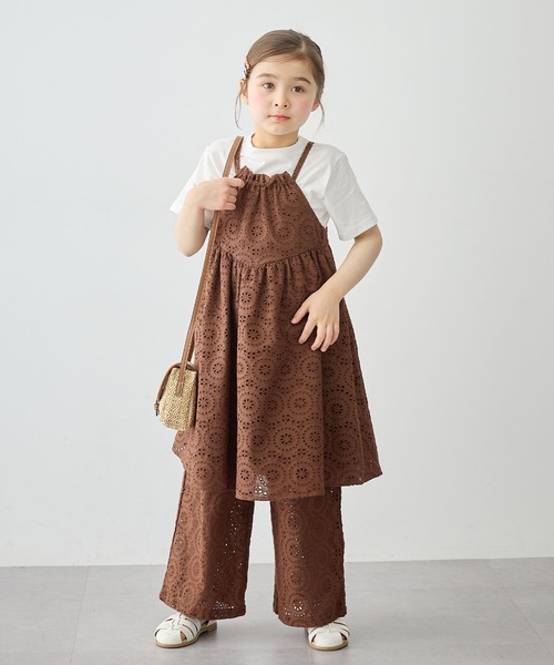 Piet（ピエット）の「【綿100%】ホルターネック 総レースキャミワンピース（ワンピース・キッズ・ブラウン/ブラック/オフホワイト・100/110/120/130）」の3枚目の写真