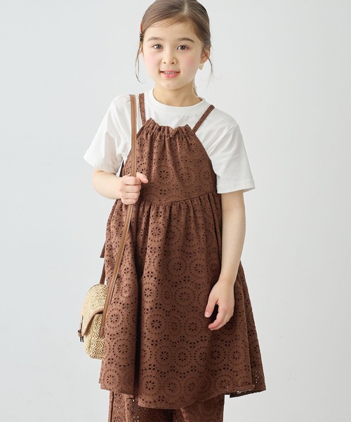 Piet（ピエット）の「【綿100%】ホルターネック 総レースキャミワンピース（ワンピース・キッズ・ブラウン/ブラック/オフホワイト・100/110/120/130）」の19枚目の写真