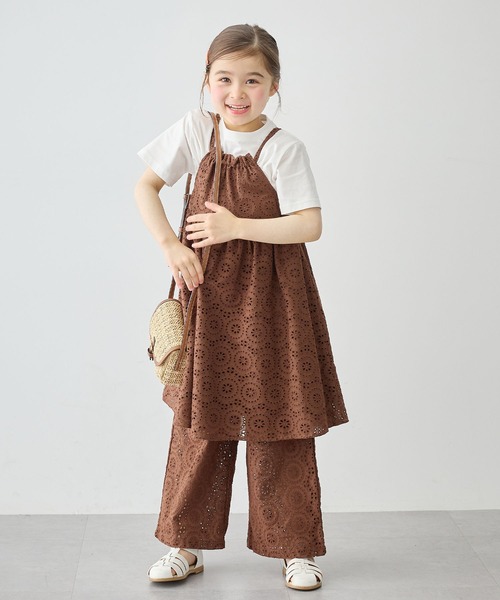 Piet（ピエット）の「【綿100%】ホルターネック 総レースキャミワンピース（ワンピース・キッズ・ブラウン/ブラック/オフホワイト・100/110/120/130）」の10枚目の写真