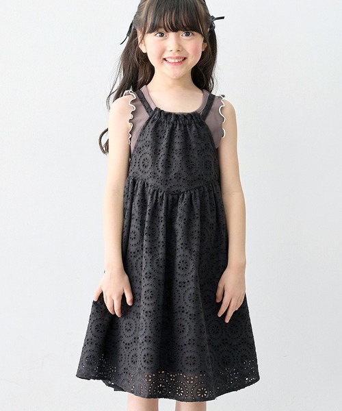 Piet（ピエット）の「【綿100%】ホルターネック 総レースキャミワンピース（ワンピース・キッズ・ブラウン/ブラック/オフホワイト・100/110/120/130）」の13枚目の写真