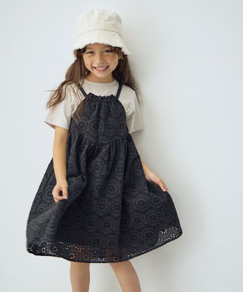 Piet（ピエット）の「【綿100%】ホルターネック 総レースキャミワンピース（ワンピース・キッズ・ブラウン/ブラック/オフホワイト・100/110/120/130）」の15枚目の写真