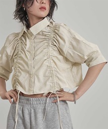 miette | フロントシャーリング5分袖シャツ(シャツ/ブラウス)