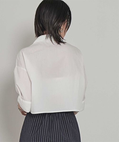 miette(ミエット)の「フロントシャーリング5分袖シャツ(シャツ/ブラウス・レディース・ライトブルー/オフホワイト/イエロー・FREE)」の6枚目の写真