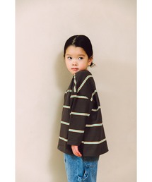 【ooju】ペンシルボーダーロングTシャツ