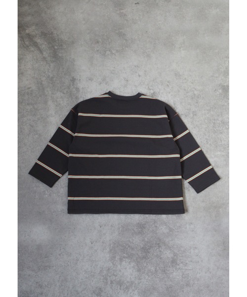 ooju（オージュ）の「【ooju】ペンシルボーダーロングTシャツ（Tシャツ/カットソー・キッズ・ベージュ/グリーン/チャコール・3/4/2/1）」の18枚目の写真