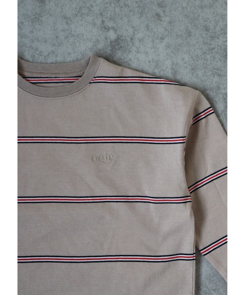 ooju（オージュ）の「【ooju】ペンシルボーダーロングTシャツ（Tシャツ/カットソー・キッズ・ベージュ/グリーン/チャコール・3/4/2/1）」の20枚目の写真