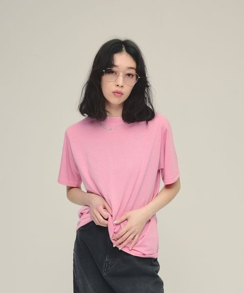 eL（エル）の「【eL】Linen Comfort Tee/328302（Tシャツ/カットソー・レディース・ブルー/オフホワイト/ブラック/ピンク・FREE）」の4枚目の写真
