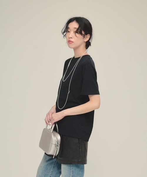eL（エル）の「【eL】Linen Comfort Tee/328302（Tシャツ/カットソー・レディース・ブルー/オフホワイト/ブラック/ピンク・FREE）」の21枚目の写真