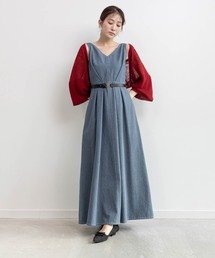 RANDA（ランダ）の「タックフレアデニムワンピース（ワンピース）」