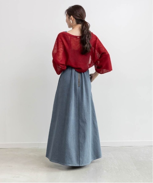 RANDA(ランダ)の「タックフレアデニムワンピース(ワンピース・レディース・ブルー/インディゴブルー・0/1)」の9枚目の写真