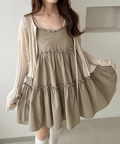 apres jour clair（アプレジュールクレア）の「【apres jour clair】アソートフリルキャミチュニック（チュニック・レディース・ブラック/その他/ベージュ/オフホワイト/ネイビー/ブラウン系その他・X-LARGE/フリー）」の4枚目の写真