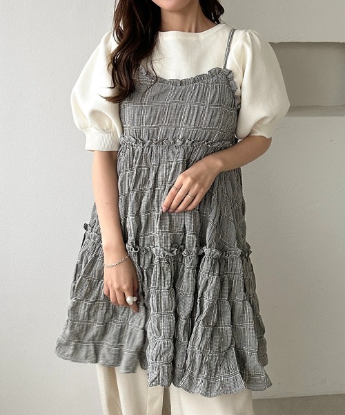 apres jour clair（アプレジュールクレア）の「【apres jour clair】アソートフリルキャミチュニック（チュニック・レディース・ブラック/その他/ベージュ/オフホワイト/ネイビー/ブラウン系その他・X-LARGE/フリー）」の16枚目の写真