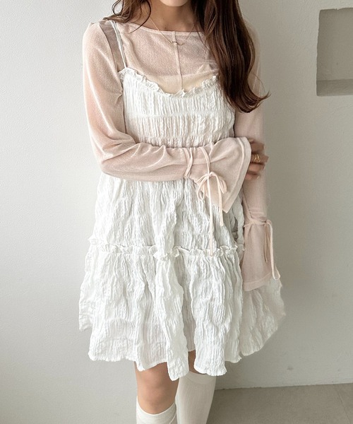 apres jour clair（アプレジュールクレア）の「【apres jour clair】アソートフリルキャミチュニック（チュニック・レディース・ブラック/その他/ベージュ/オフホワイト/ネイビー/ブラウン系その他・X-LARGE/フリー）」の8枚目の写真