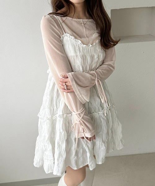 apres jour clair（アプレジュールクレア）の「【apres jour clair】アソートフリルキャミチュニック（チュニック・レディース・ブラック/その他/ベージュ/オフホワイト/ネイビー/ブラウン系その他・X-LARGE/フリー）」の9枚目の写真