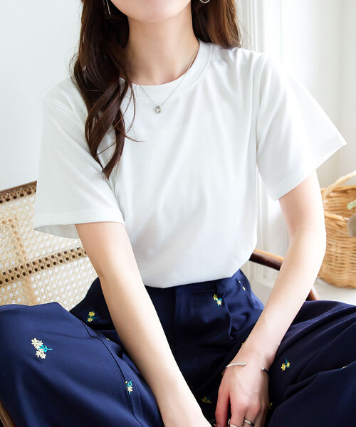 KOBE LETTUCE（コウベレタス）の「[ M L XL 選べるサイズ ] 汗染み防止クルーネックTシャツ（Tシャツ/カットソー・レディース・ブラック/オフホワイト/グレー/アッシュグレー/ミント・L/M/XL）」の21枚目の写真