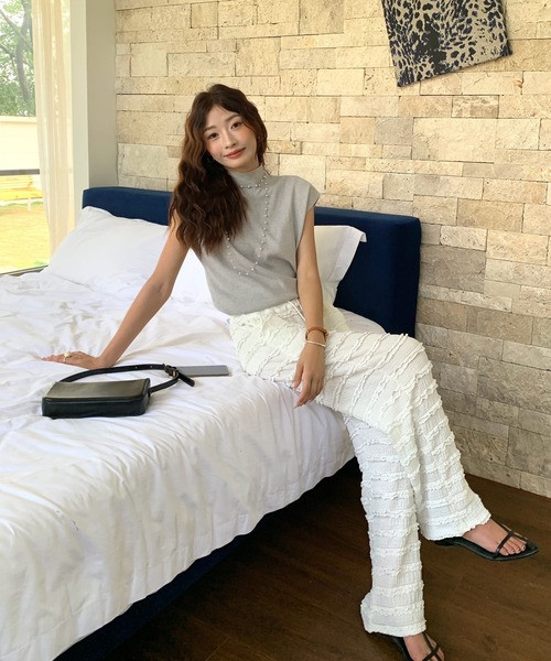 everycoco(エブリーココ)の「フリルレースワイドストレートパンツ(その他パンツ・レディース・ブルー/ホワイト/ブラック・M/L)」の18枚目の写真
