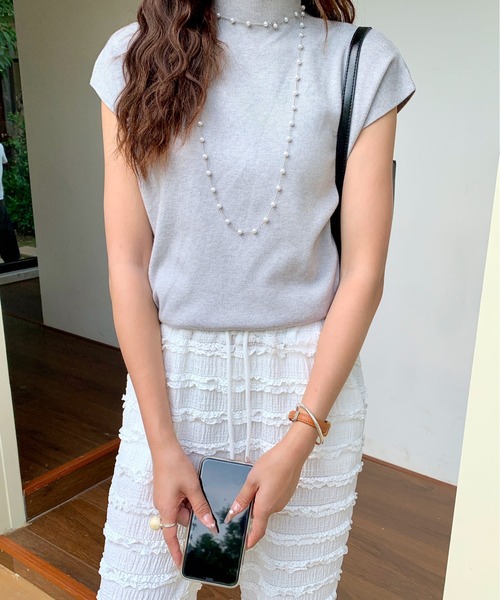 everycoco(エブリーココ)の「フリルレースワイドストレートパンツ(その他パンツ・レディース・ブルー/ホワイト/ブラック・M/L)」の7枚目の写真