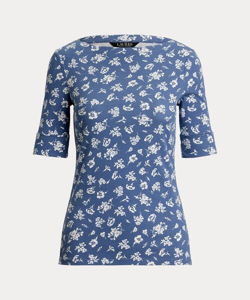 [RALPH LAUREN] シグネチャー フローラル コットンTシャツ フローラルロゴ コットン ジャージー Tシャツ | ラルフ ローレン