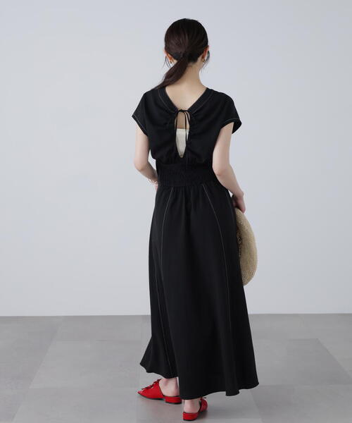 新品未使用THOUSANDMILE配色ステッチワンピース 3サイズ展開XS-M】ウエストシェイプ配色ステッチワンピース【低