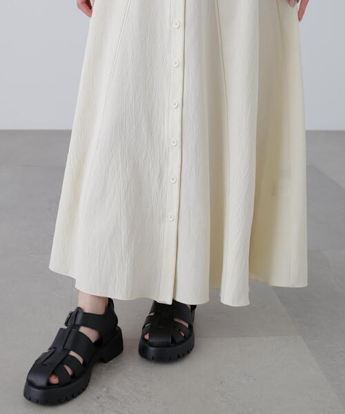 FREE'S MART（フリーズマート）の「【3サイズ展開XS-M】ウエストシェイプ配色ステッチワンピース【低身長サイズ有】（ワンピース・レディース・ホワイト/ブラウン/ブルー/ブラック・X-SMALL/MEDIUM/SMALL）」の18枚目の写真