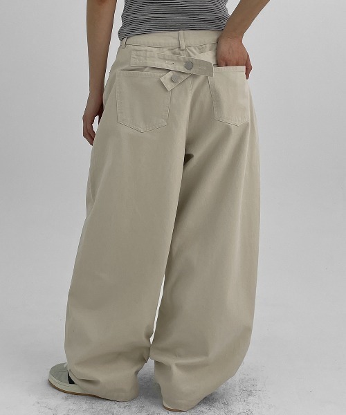 BLACKUP（ブラックアップ）の「[MADE] バックポイントカーブコットンワイドパンツ（その他パンツ・レディース・ライトベージュ/ブラック・SMALL/LARGE/MEDIUM）」の19枚目の写真