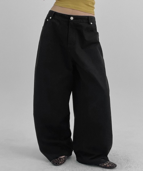 TWN正規品★22AW★全5色★Oneway ワイドコットンパンツ MADE] バックポイントカーブコットンワイドパンツ（その他パンツ