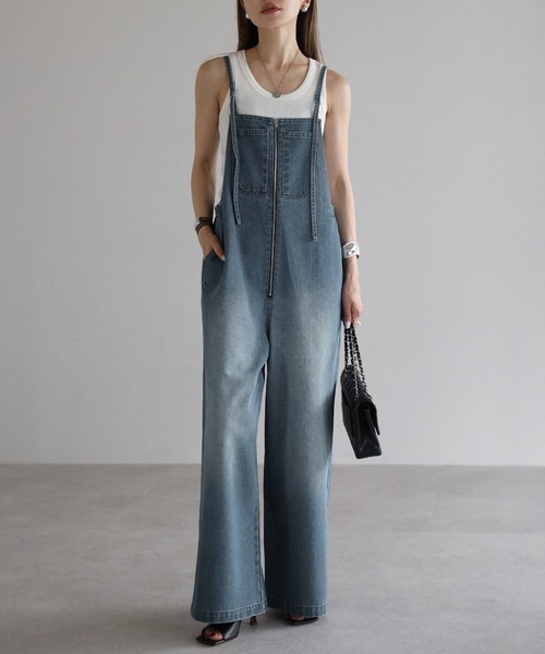 gomme デニムサロペット atelier SOMETHING 2WAY LACE UP SALOPETTE SKIRT/レースアップ