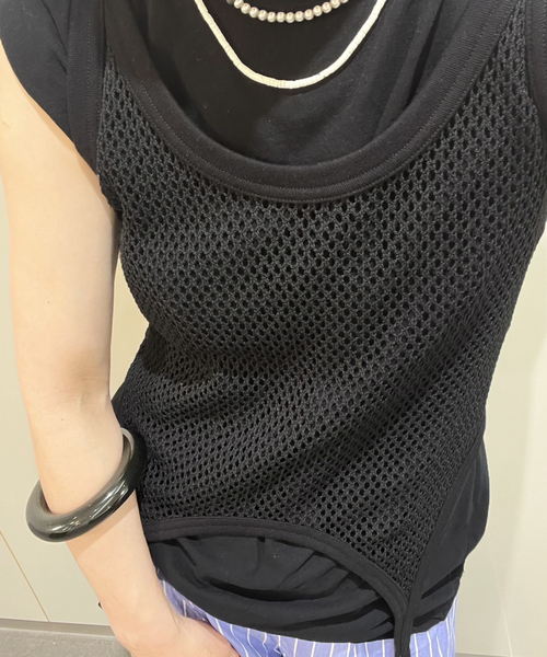 JANE SMITH ジェーンスミス メッシュタンクトップ
