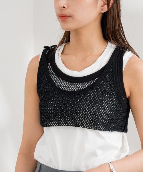 jane smith タンク セール】JANE SMITH/ジェーンスミス MESH UP DOWN TANK TOP