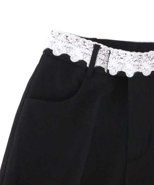 JilLA(ジルア)の「Waist Lace Straight slacks / ウエストレースストレートスラックス(スラックス・レディース・グレー/ブラック・M/S)」の10枚目の写真