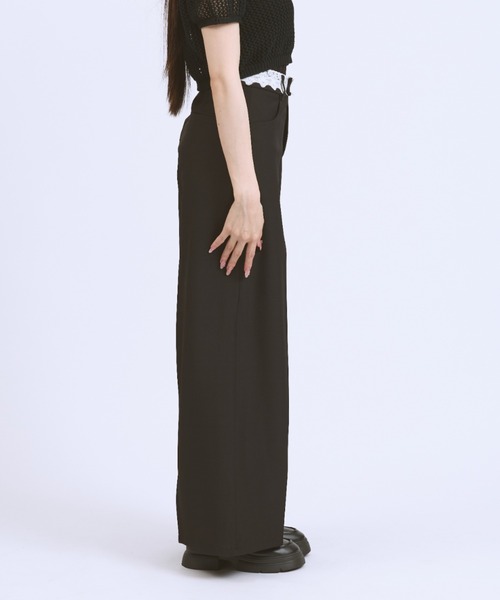 JilLA(ジルア)の「Waist Lace Straight slacks / ウエストレースストレートスラックス(スラックス・レディース・グレー/ブラック・M/S)」の14枚目の写真