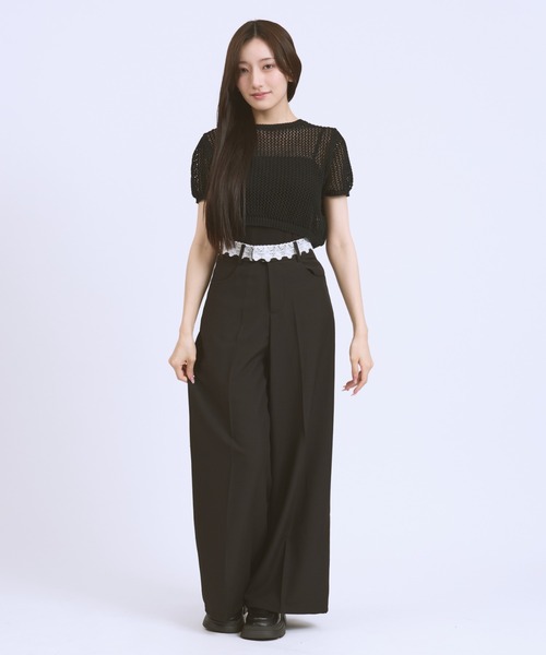 JilLA(ジルア)の「Waist Lace Straight slacks / ウエストレースストレートスラックス(スラックス・レディース・グレー/ブラック・M/S)」の21枚目の写真