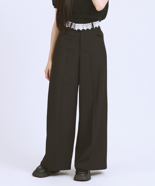 JilLA(ジルア)の「Waist Lace Straight slacks / ウエストレースストレートスラックス(スラックス・レディース・グレー/ブラック・M/S)」の18枚目の写真
