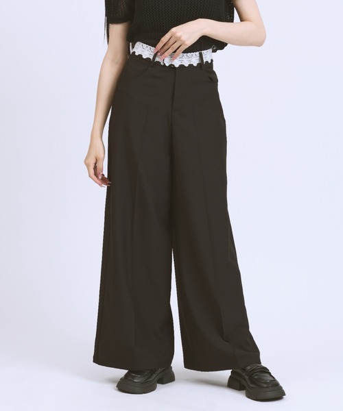 JilLA(ジルア)の「Waist Lace Straight slacks / ウエストレースストレートスラックス(スラックス・レディース・グレー/ブラック・M/S)」の17枚目の写真
