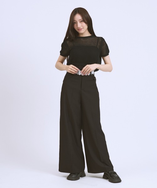 JilLA(ジルア)の「Waist Lace Straight slacks / ウエストレースストレートスラックス(スラックス・レディース・グレー/ブラック・M/S)」の22枚目の写真
