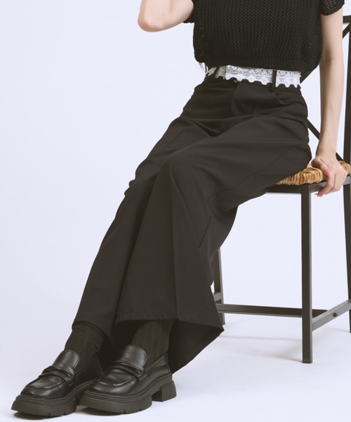 JilLA(ジルア)の「Waist Lace Straight slacks / ウエストレースストレートスラックス(スラックス・レディース・グレー/ブラック・M/S)」の20枚目の写真