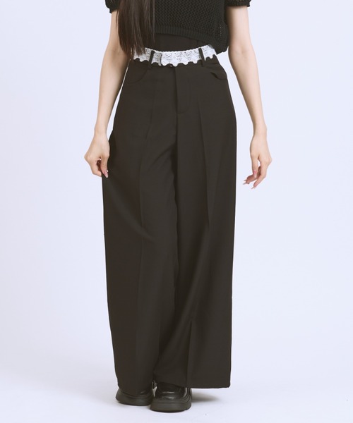JilLA(ジルア)の「Waist Lace Straight slacks / ウエストレースストレートスラックス(スラックス・レディース・グレー/ブラック・M/S)」の15枚目の写真
