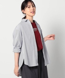 BROOKLYN OVERALL | 2WAY　ストライプ柄ロゴ入り長袖シャツ(シャツ/ブラウス)