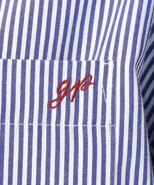BROOKLYN OVERALL(ブルックリンオーバーオール)の「2WAY ストライプ柄ロゴ入り長袖シャツ(シャツ/ブラウス・レディース・グレー/ブルー系/ネイビー・FREE)」の17枚目の写真