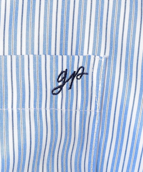 BROOKLYN OVERALL(ブルックリンオーバーオール)の「2WAY ストライプ柄ロゴ入り長袖シャツ(シャツ/ブラウス・レディース・グレー/ブルー系/ネイビー・FREE)」の19枚目の写真