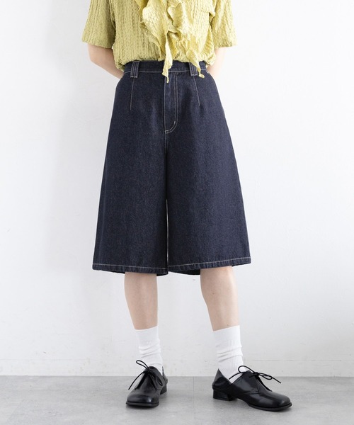 RAGEBLUE（レイジブルー）の「＜セットアップ対応＞ステッチデザイン/デニムハーフパンツ（デニムパンツ・レディース・ネイビー/ブラック・FREE）」の14枚目の写真