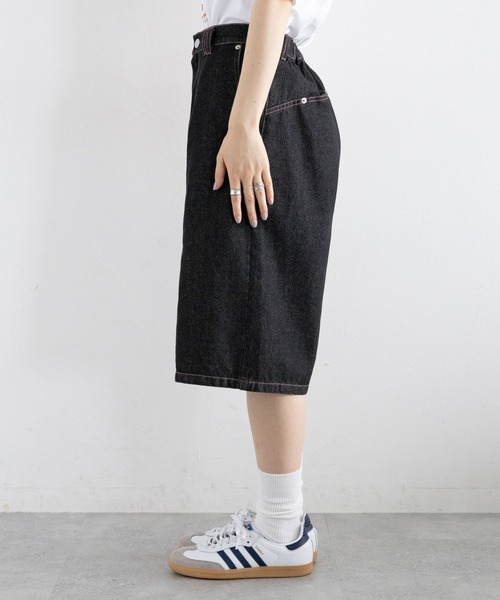 RAGEBLUE（レイジブルー）の「＜セットアップ対応＞ステッチデザイン/デニムハーフパンツ（デニムパンツ・レディース・ネイビー/ブラック・FREE）」の16枚目の写真