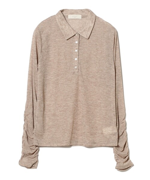 B:MING by BEAMS（ビーミングバイビームス）の「シアー ポロ ロングスリーブ Tシャツ（ポロシャツ・レディース・グレー/ダークブラウン/ブラウン系その他・ONE SIZE）」の10枚目の写真